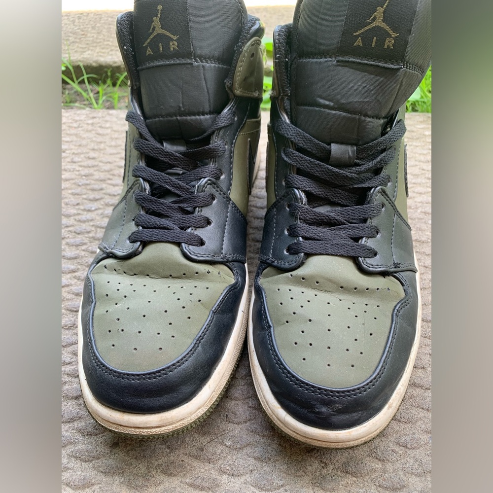 Jordan Black and Olive Sneakers